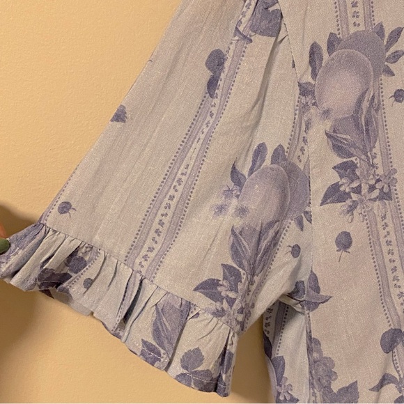 UO - Blue Kimchi - Saturday Tie Front - Cropped Top - M - Picture 4 of 9